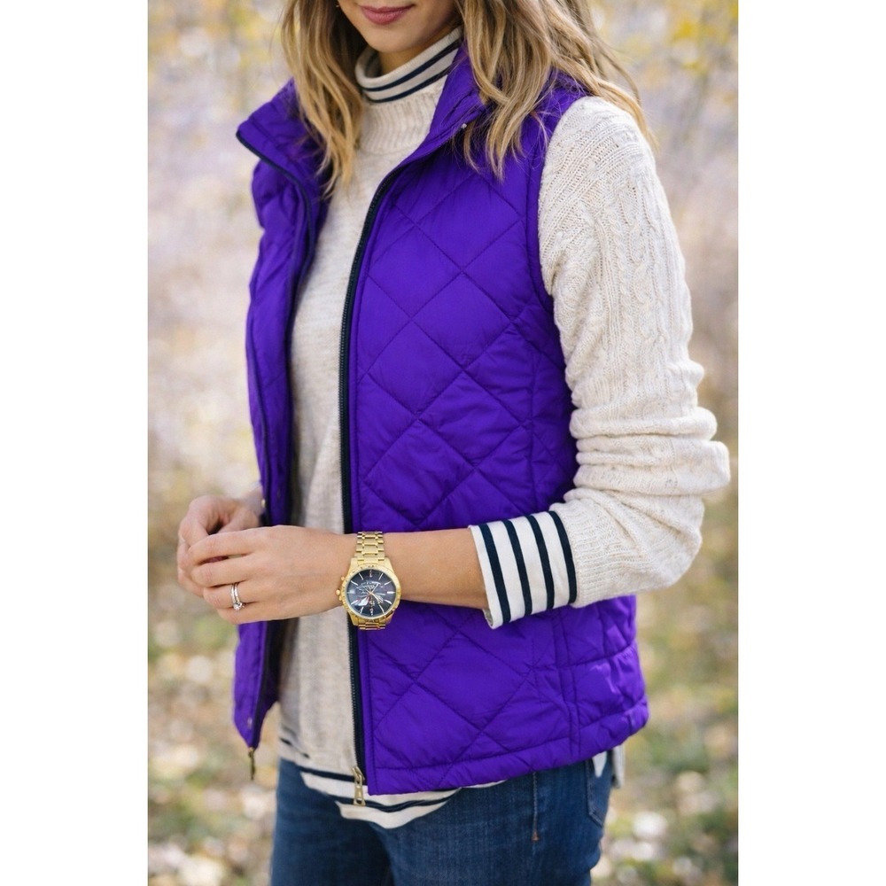 Lauren Ralph Lauren Women's Purple Quilted Vest Zip Front Lightweight Size M